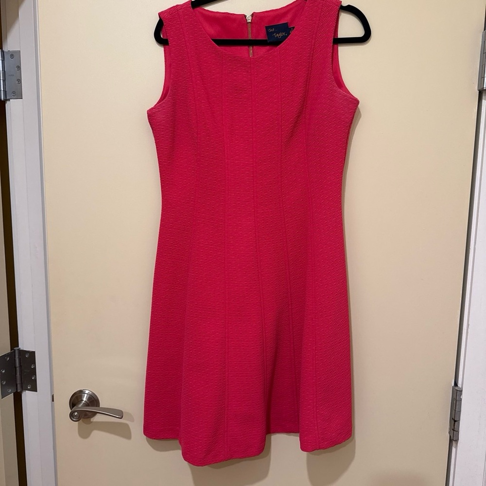 Ann Taylor Fuchsia Textured Sleeveless A-Line Dress
